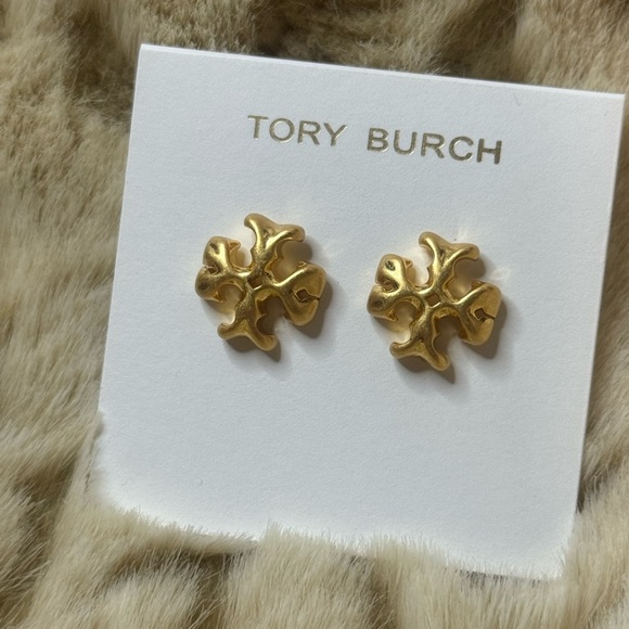 Tory Burch Gold Emblem Earrings - Picture 2 of 5
